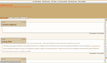 Primeiro site que desenvolvi, decorria o ano de 2003